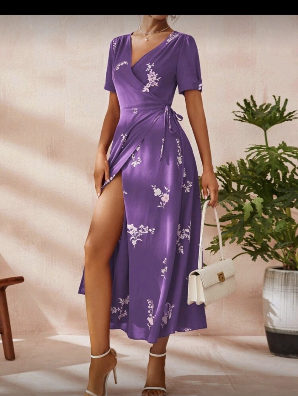 Purple Floral Wrap Maxi Dress💜
